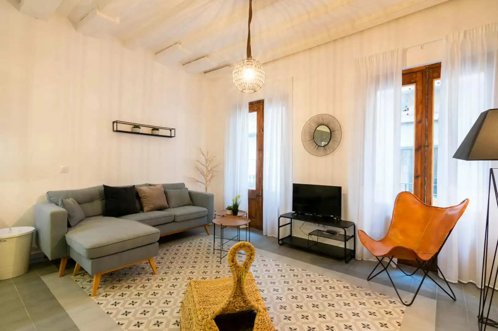Sala d'estar de Pis de lloguer en Barcelona amb Aire condicionat, Calefacció i Moblat
