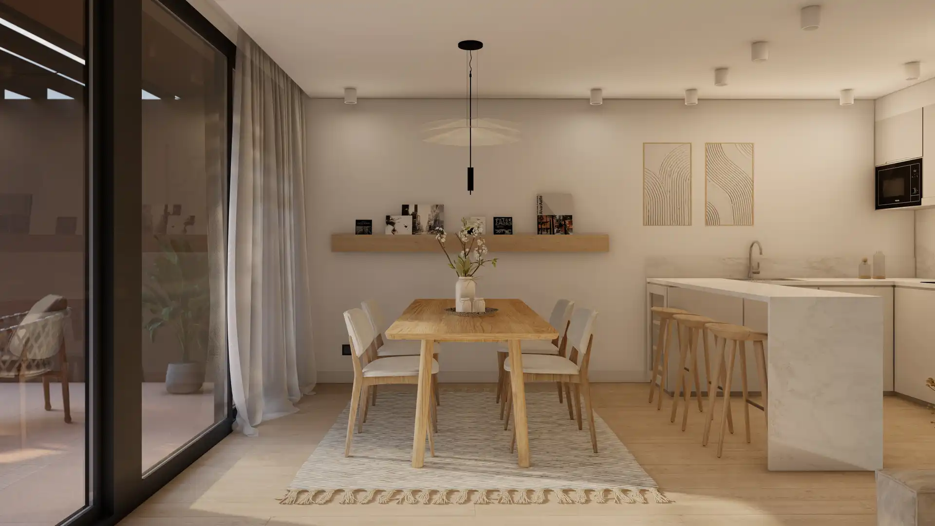 Esszimmer von Wohnung zum Verkauf in El Vendrell mit Klimaanlage, Privatgarten und Schwimmbad