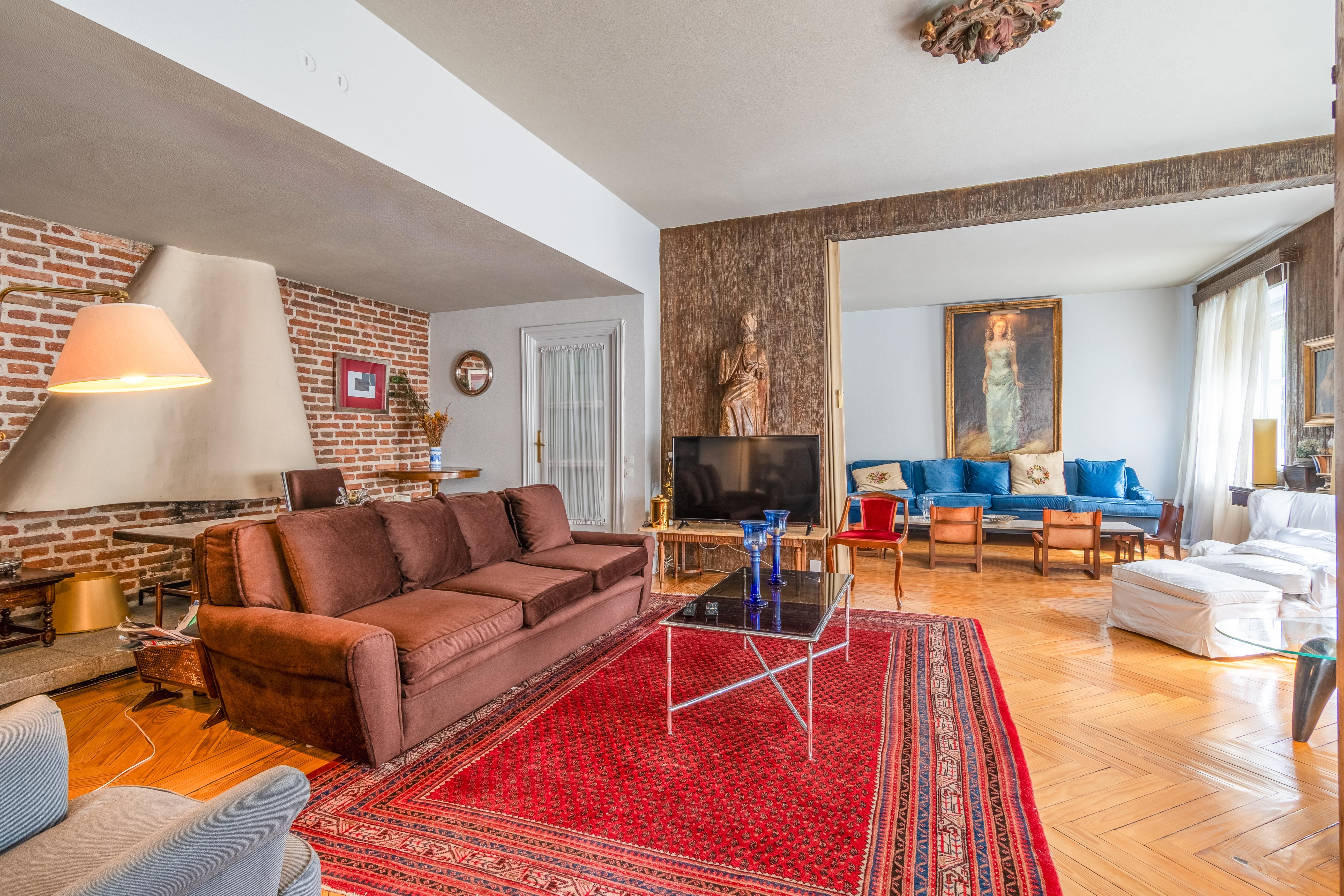 Sala d'estar de Apartament de lloguer en  Madrid Capital amb Calefacció i Terrassa