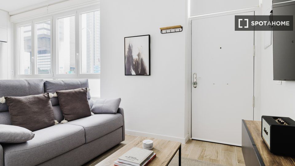 Living room of Flat to rent in  Madrid Capital  with Air Conditioner, Heating and Furnished