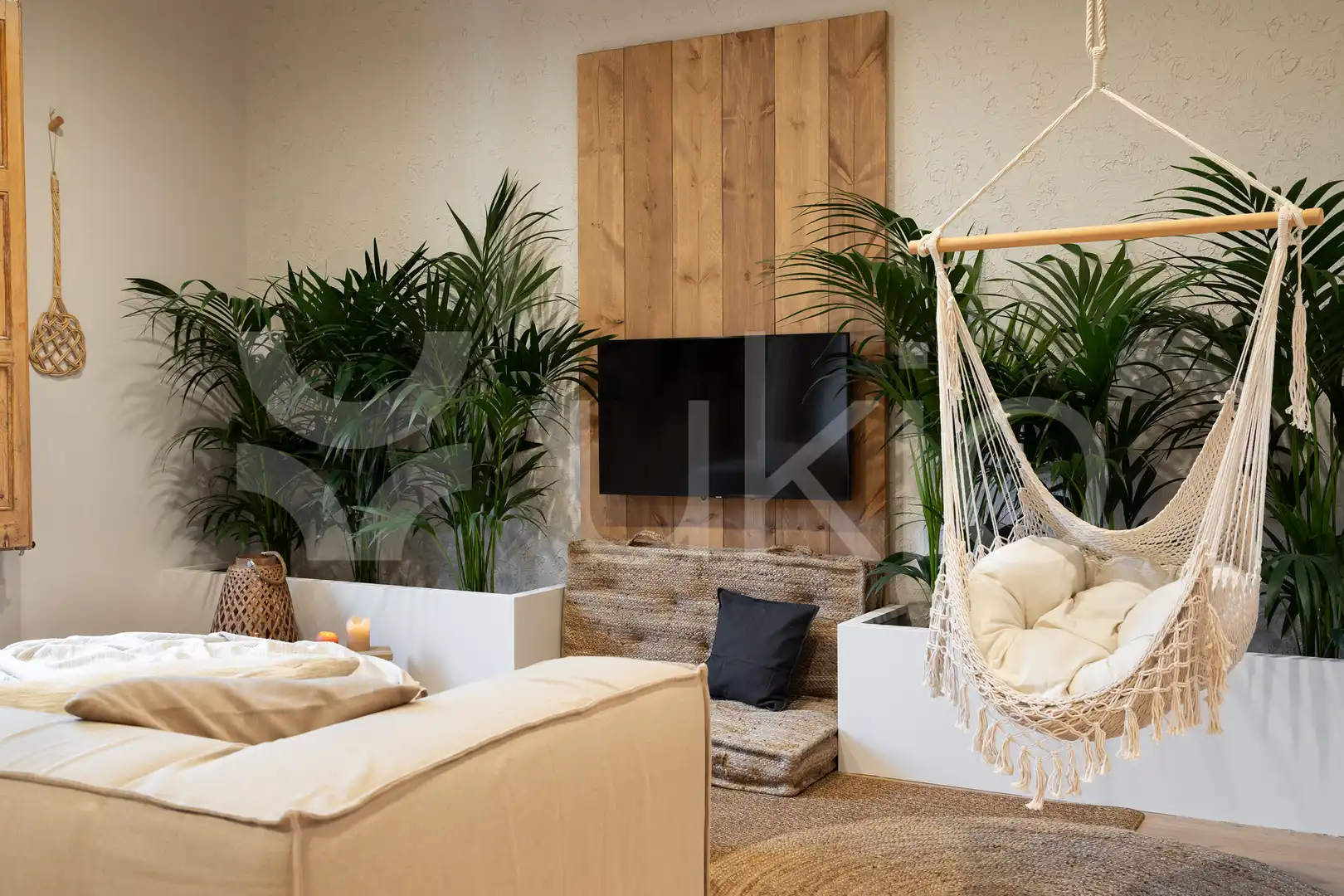 Sala de estar de Apartamento de alquiler en  Barcelona Capital con Aire acondicionado, Calefacción y Amueblado