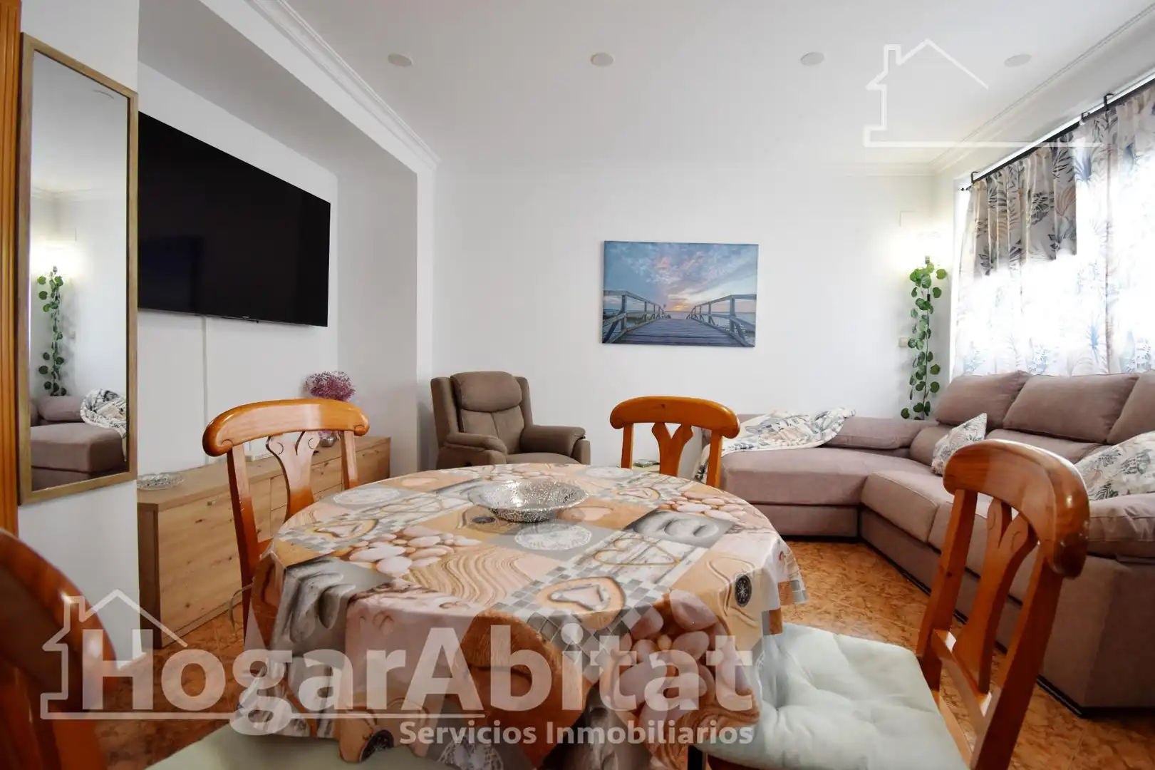 Sala d'estar de Pis de lloguer en Oliva amb Aire condicionat, Calefacció i Terrassa