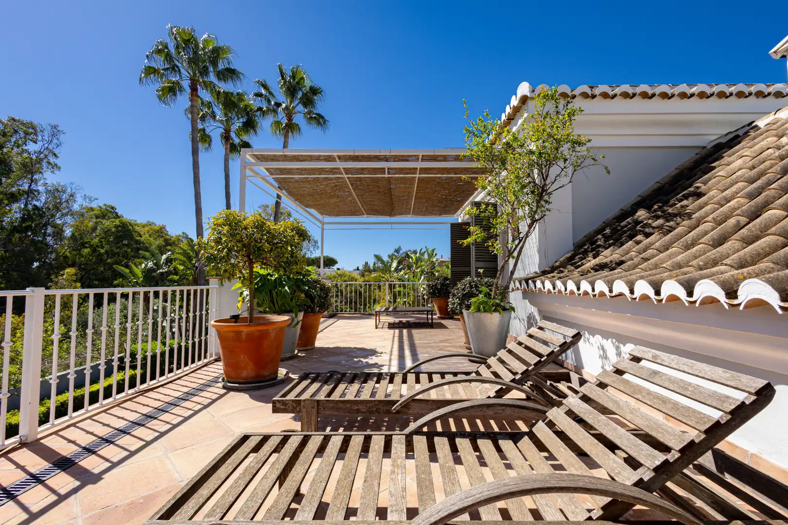 Terraza de Casa o chalet de alquiler en Estepona con Jardín privado, Terraza y Piscina