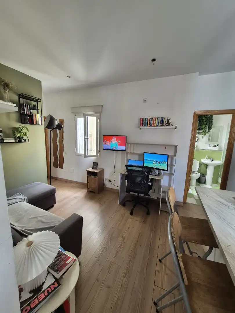 Living room of Flat for sale in Madrid  with Heating, Parquet flooring and Furnished