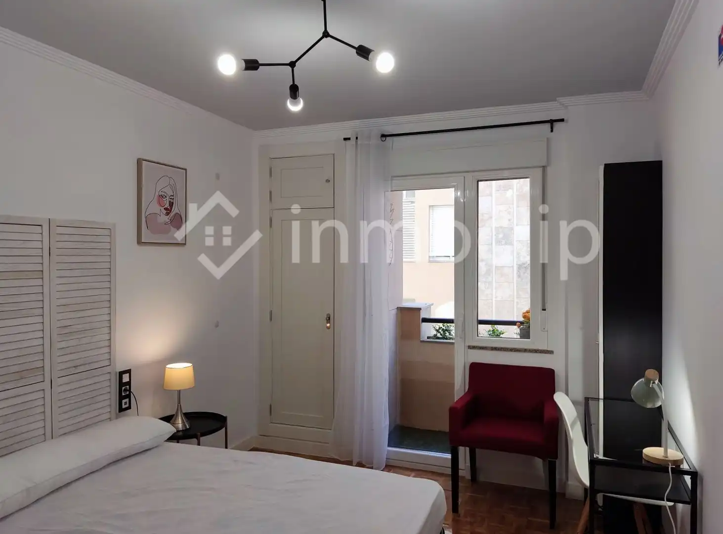 Schlafzimmer von Wohnung zur untervermieten in Salamanca mit Heizung und Möbliert
