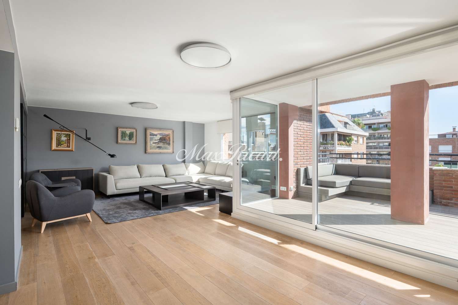 Sala d'estar de Dúplex de lloguer en  Barcelona Capital amb Aire condicionat, Calefacció i Terrassa