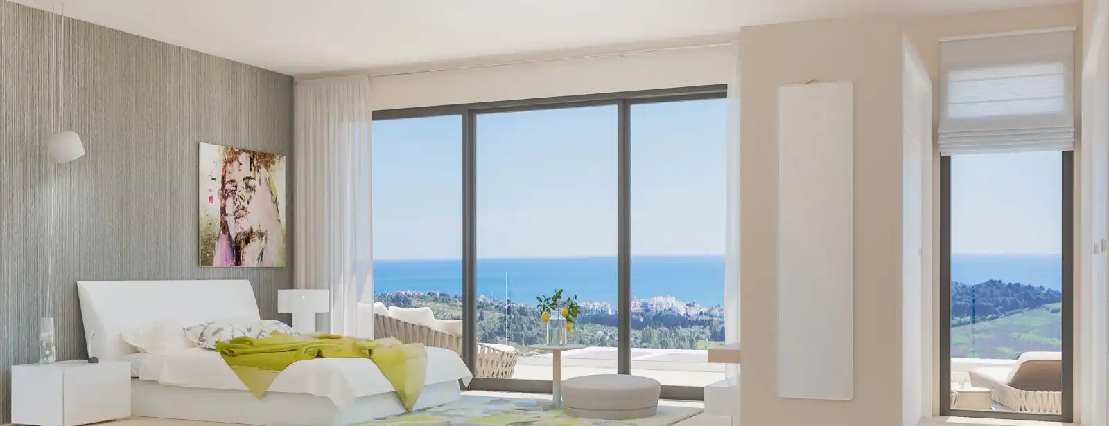 Habitación de Apartamento de alquiler en Estepona con Aire acondicionado, Calefacción y Terraza