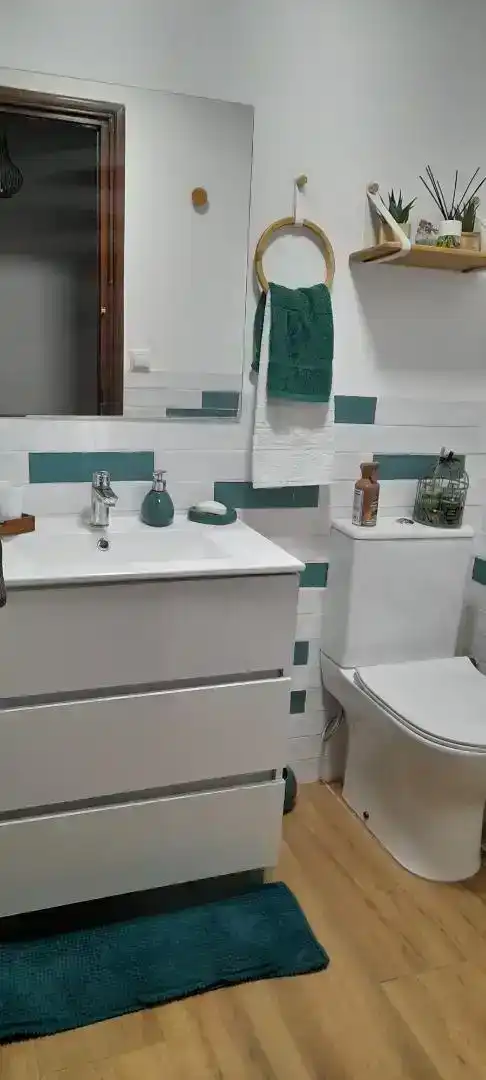 Bathroom of Flat for rent in Catarroja  with Parquet flooring, Furnished and Washing machine