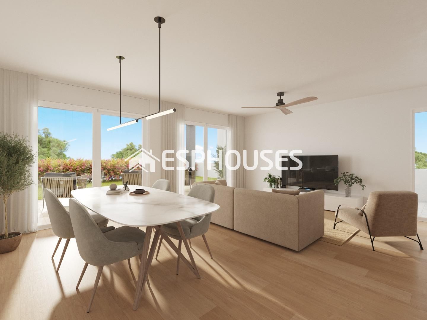 Sala d'estar de Casa o xalet en venda en Finestrat amb Aire condicionat, Terrassa i Balcó