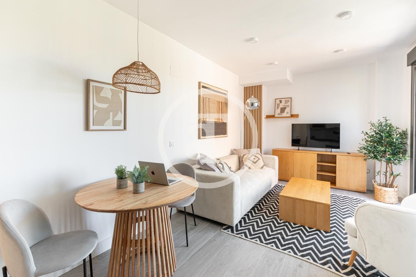Living room of Flat to rent in  Madrid Capital  with Air Conditioner, Storage room and Furnished