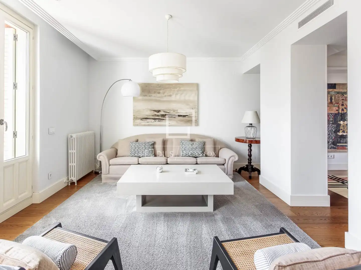 Wohnzimmer von Wohnung zur Miete in Madrid mit Klimaanlage, Heizung und Parkett