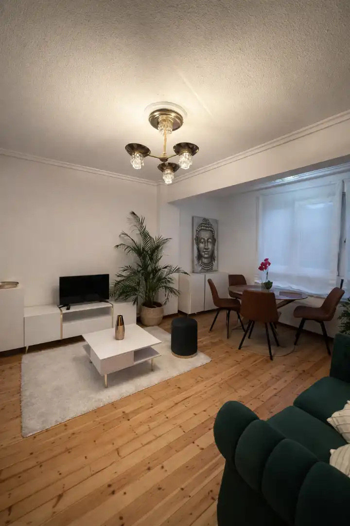 Wohnzimmer von Wohnung zur Miete in Santander mit Heizung, Terrasse und Möbliert