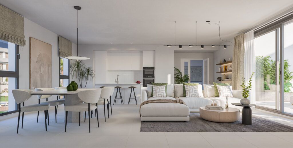 Living room of Flat for sale in Estepona  with Air Conditioner, Heating and Terrace