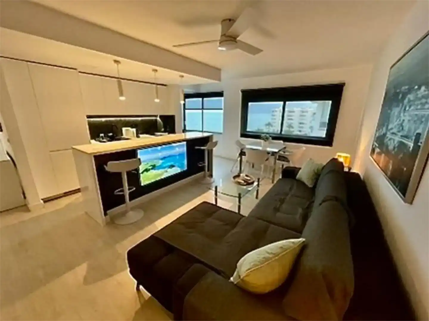 Sala d'estar de Apartament de lloguer en Altea amb Aire condicionat i Balcó