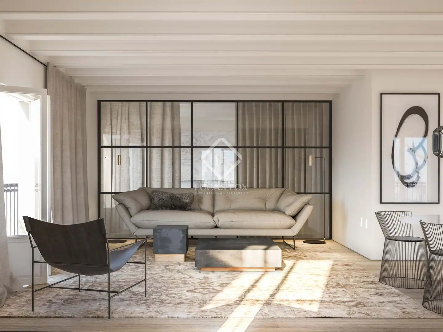 Wohnzimmer von Wohnung zum Verkauf in Barcelona mit Klimaanlage, Heizung und Möbliert