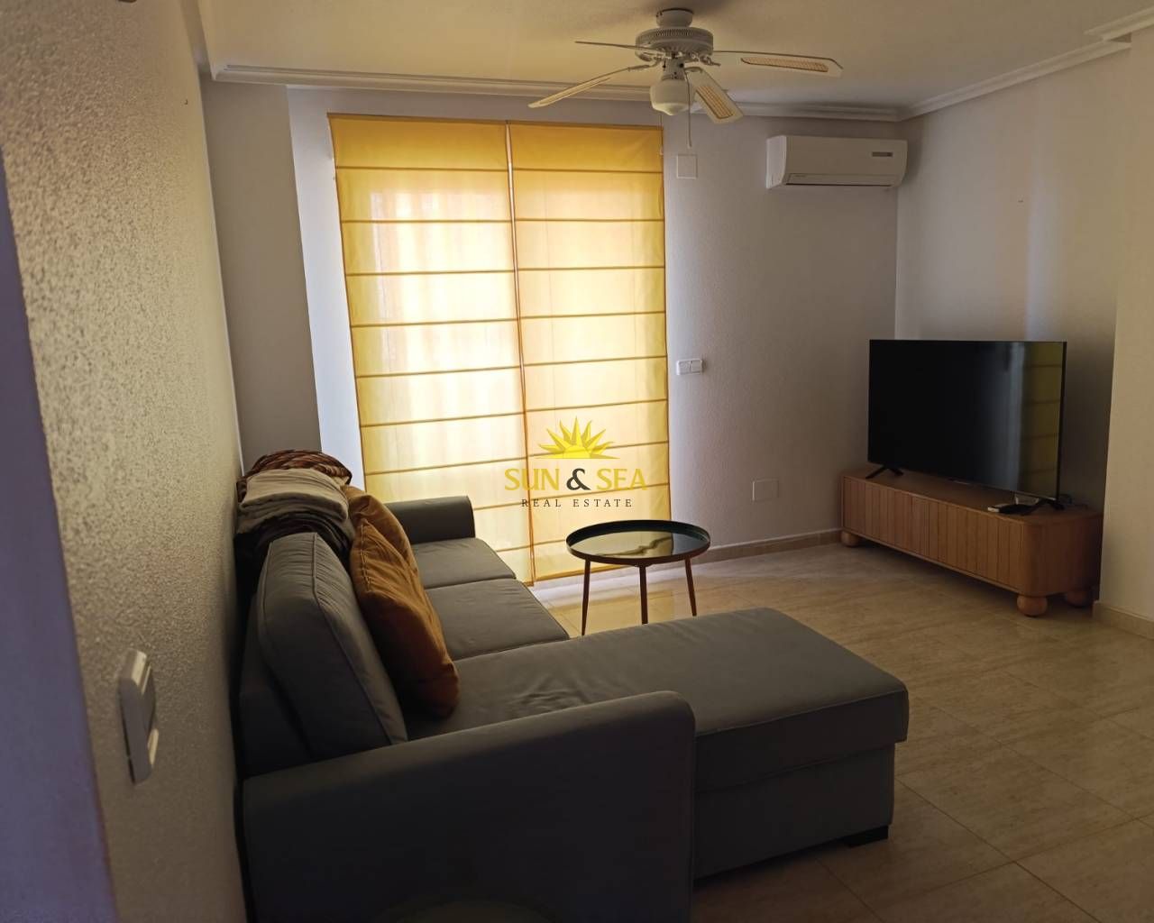Living room of Apartment for rent in La Manga del Mar Menor  with Air Conditioner, Heating and Terrace