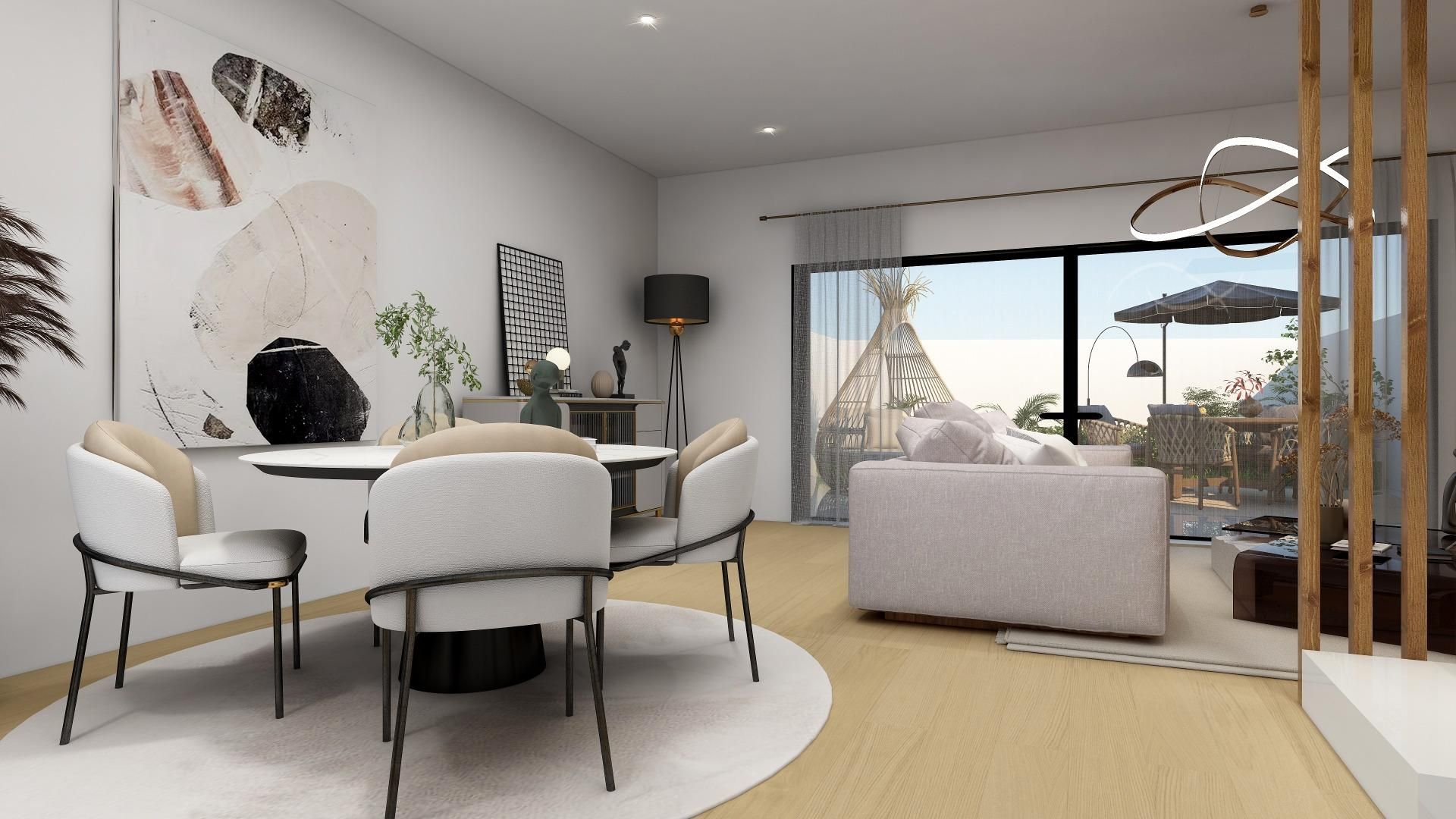 Sala d'estar de Casa adosada en venda en La Puebla del Río amb Jardí privat i Terrassa