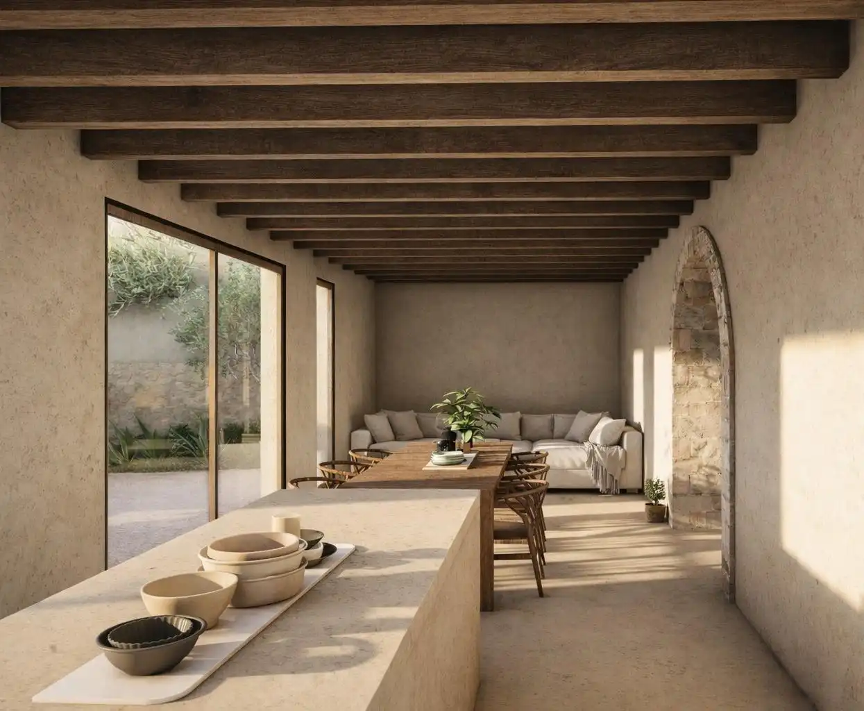 Wohnzimmer von Erdgeschoss zum Verkauf in Campanet mit Terrasse