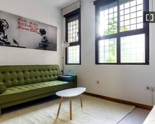 Living room of Flat to rent in  Madrid Capital  with Air Conditioner, Heating and Furnished