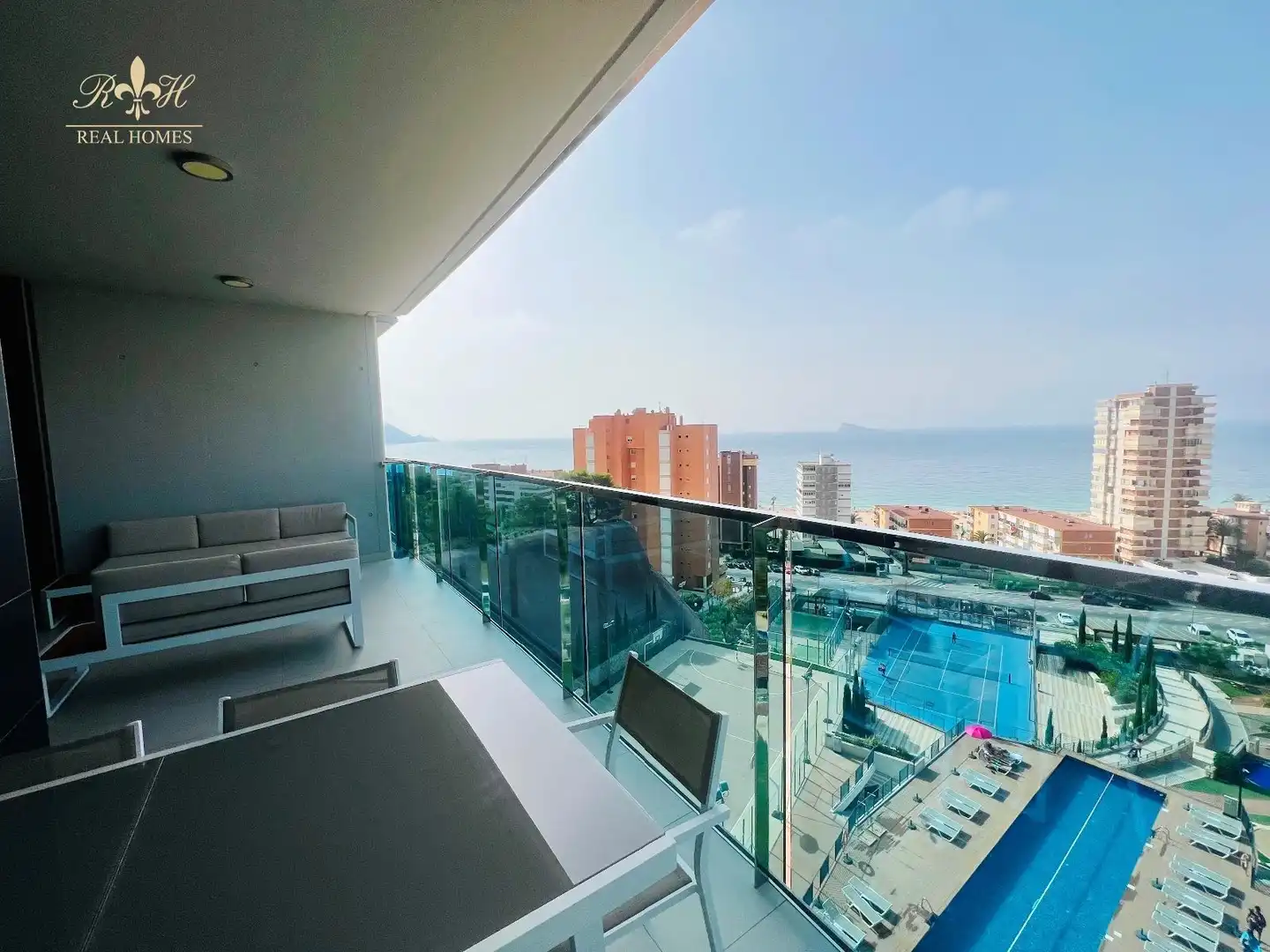 Terrasse von Wohnung zur Miete in Benidorm mit Heizung, Terrasse und Schwimmbad