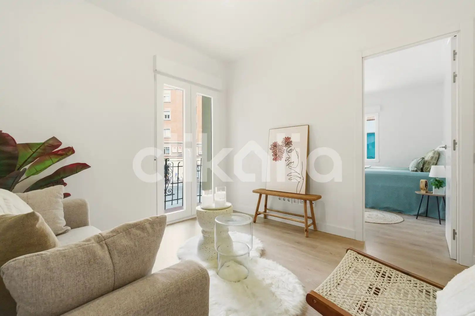Wohnzimmer von Wohnung zum Verkauf in Madrid mit Klimaanlage, Heizung und Terrasse