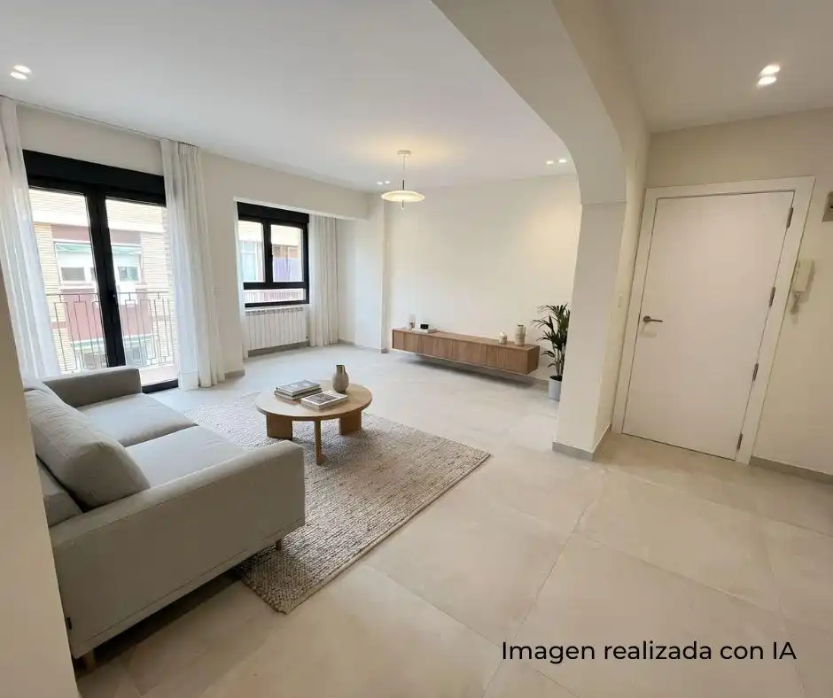 Living room of Flat for sale in Zaragoza  with Heating, Terrace and Balcony
