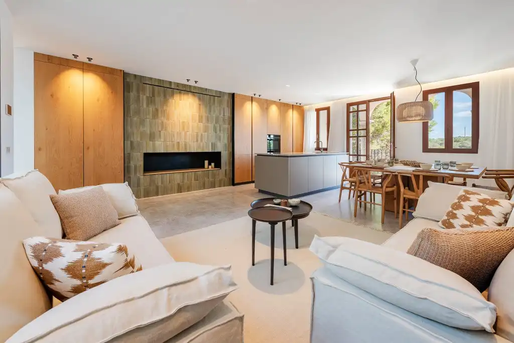 Wohnzimmer von Country house zum Verkauf in Felanitx mit Klimaanlage, Heizung und Terrasse