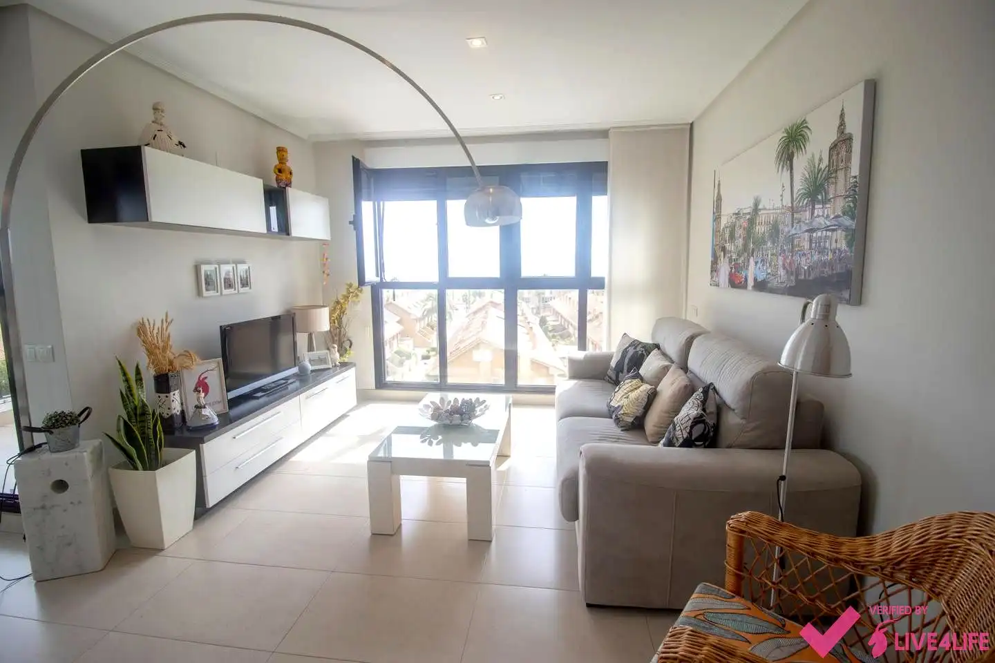 Wohnzimmer von Wohnung zur Miete in Alboraya mit Klimaanlage, Terrasse und Möbliert