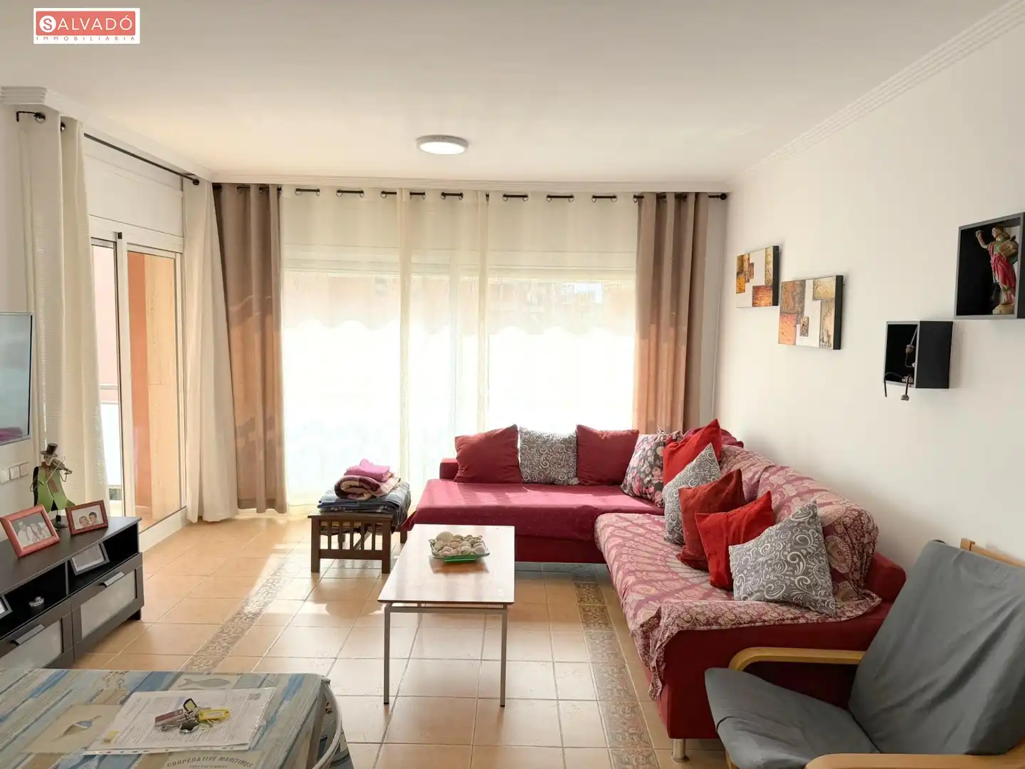 Living room of Flat for rent in Calafell  with Air Conditioner, Heating and Private garden