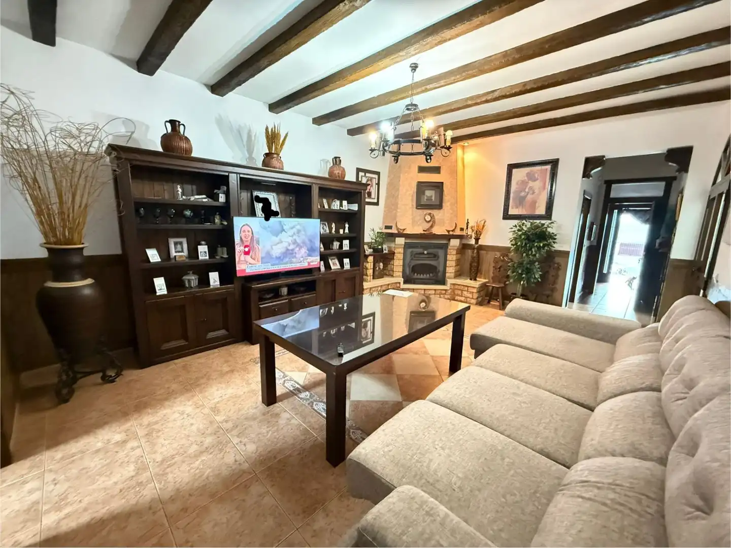 Sala d'estar de Finca rústica en venda en Alameda amb Aire condicionat, Jardí privat i Terrassa