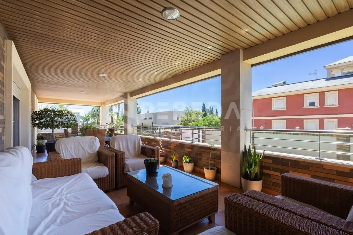 Terraza de Casa o chalet en venta en Roquetas de Mar con Aire acondicionado, Jardín privado y Piscina