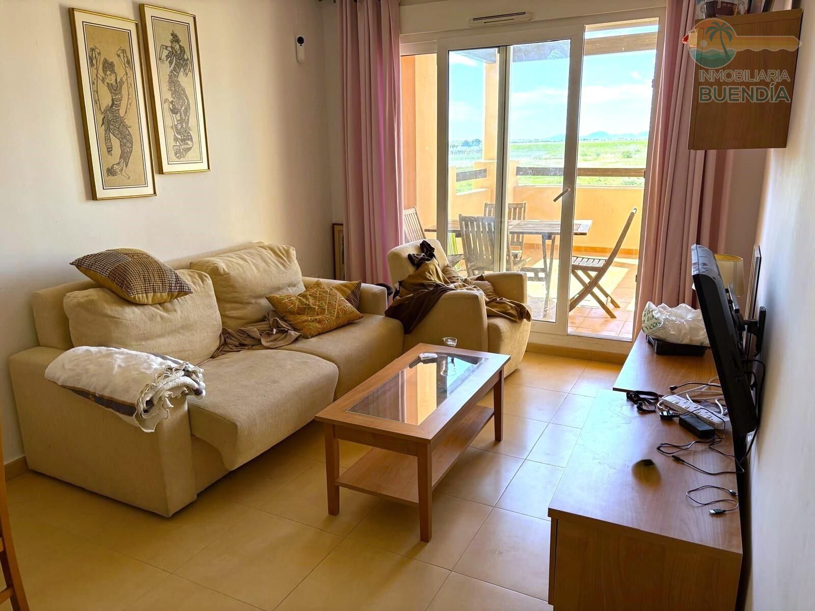 Sala d'estar de Àtic en venda en Alhama de Murcia amb Aire condicionat, Calefacció i Jardí privat