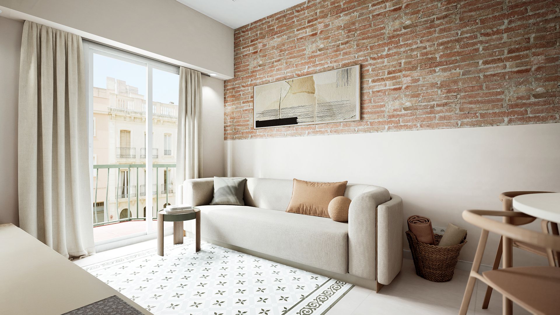 Living room of Flat for sale in  Barcelona Capital  with Air Conditioner, Heating and Furnished