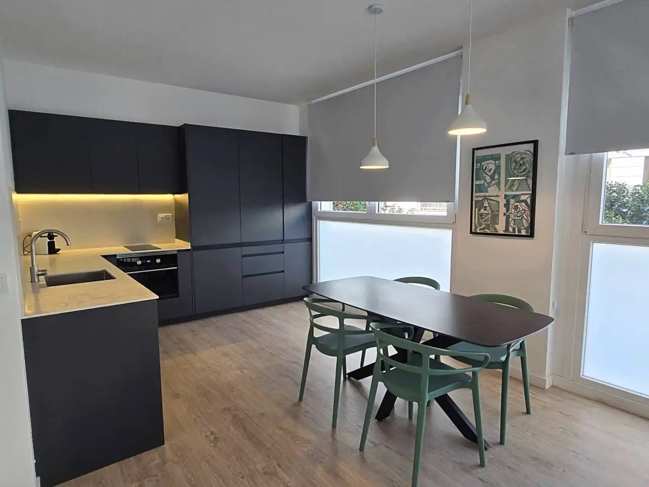 Küche von Wohnung zur Miete in Valencia mit Klimaanlage, Heizung und Möbliert