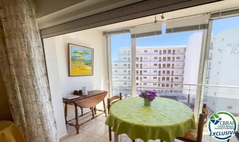 Balcony of Flat for sale in Roses  with Terrace, Furnished and TV