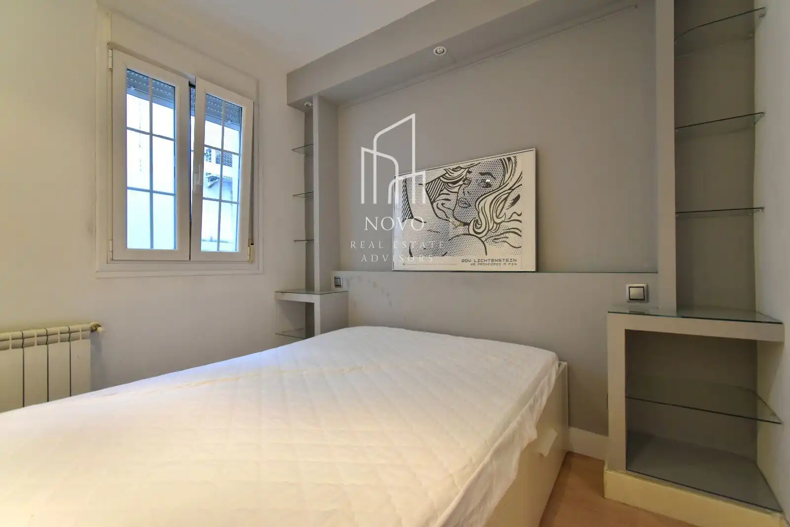 Schlafzimmer von Wohnung zur Miete in Madrid mit Klimaanlage, Heizung und Terrasse