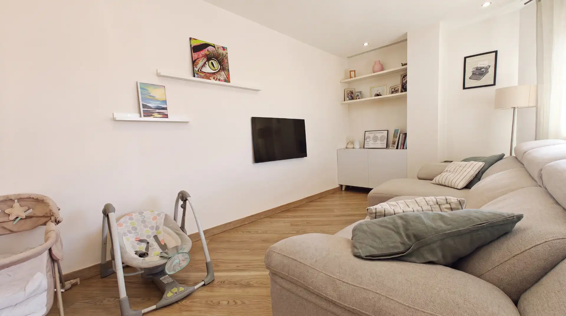 Sala d'estar de Pis en venda en Alicante / Alacant amb Aire condicionat, Calefacció i Parquet