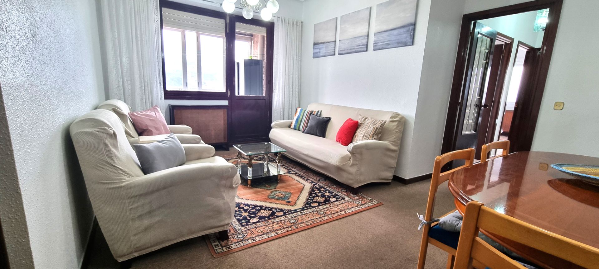 Sala de estar de Piso de alquiler en Bilbao  con Calefacción, Terraza y Amueblado