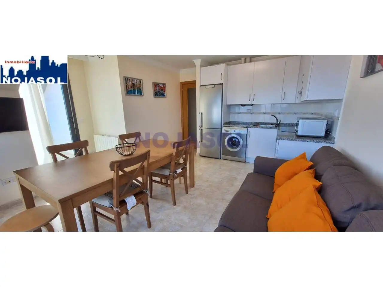 Küche von Dachboden zur Miete in Noja mit Heizung, Terrasse und Abstellraum