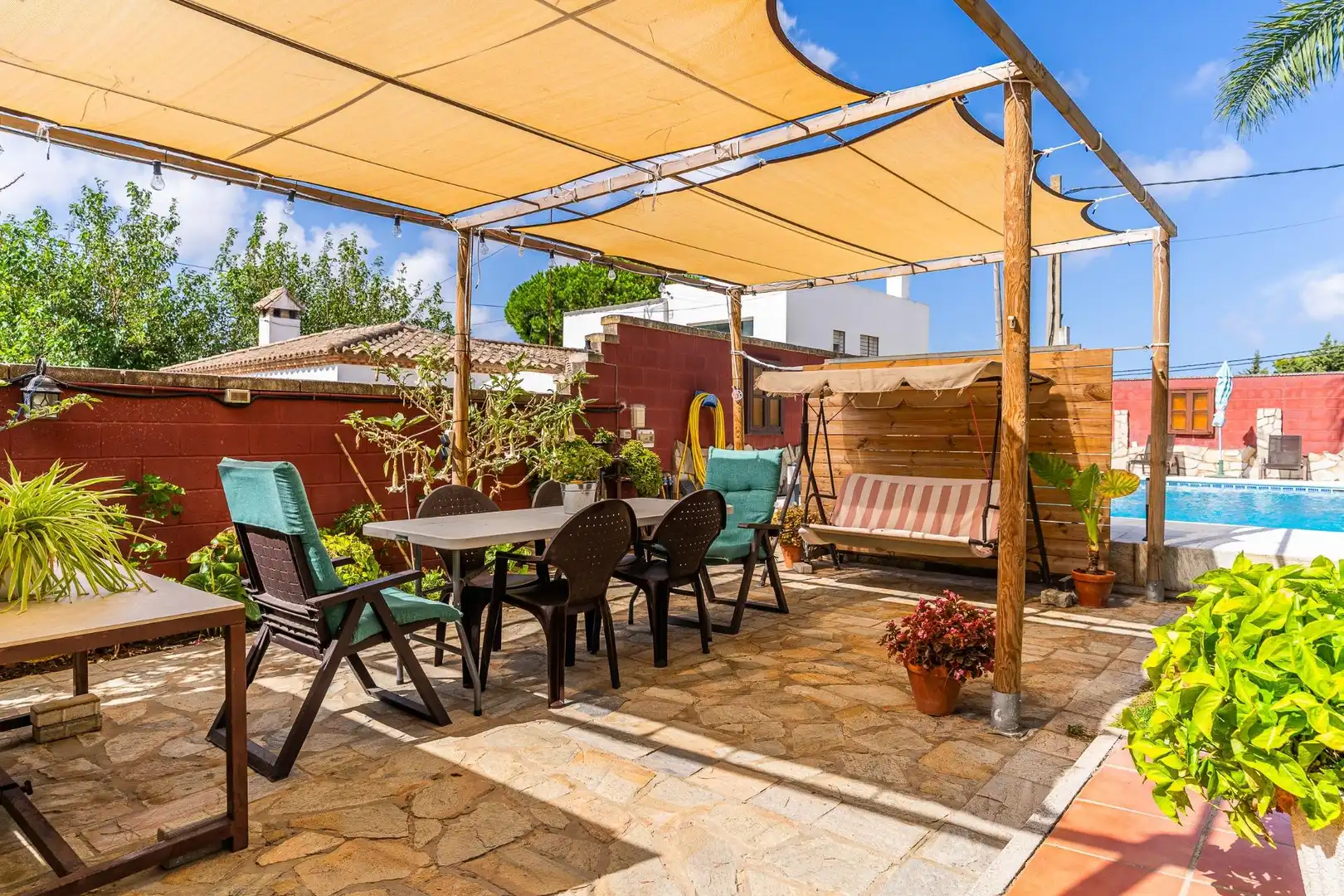 Terraza de Casa o chalet en venta en Chiclana de la Frontera con Jardín privado, Trastero y Piscina