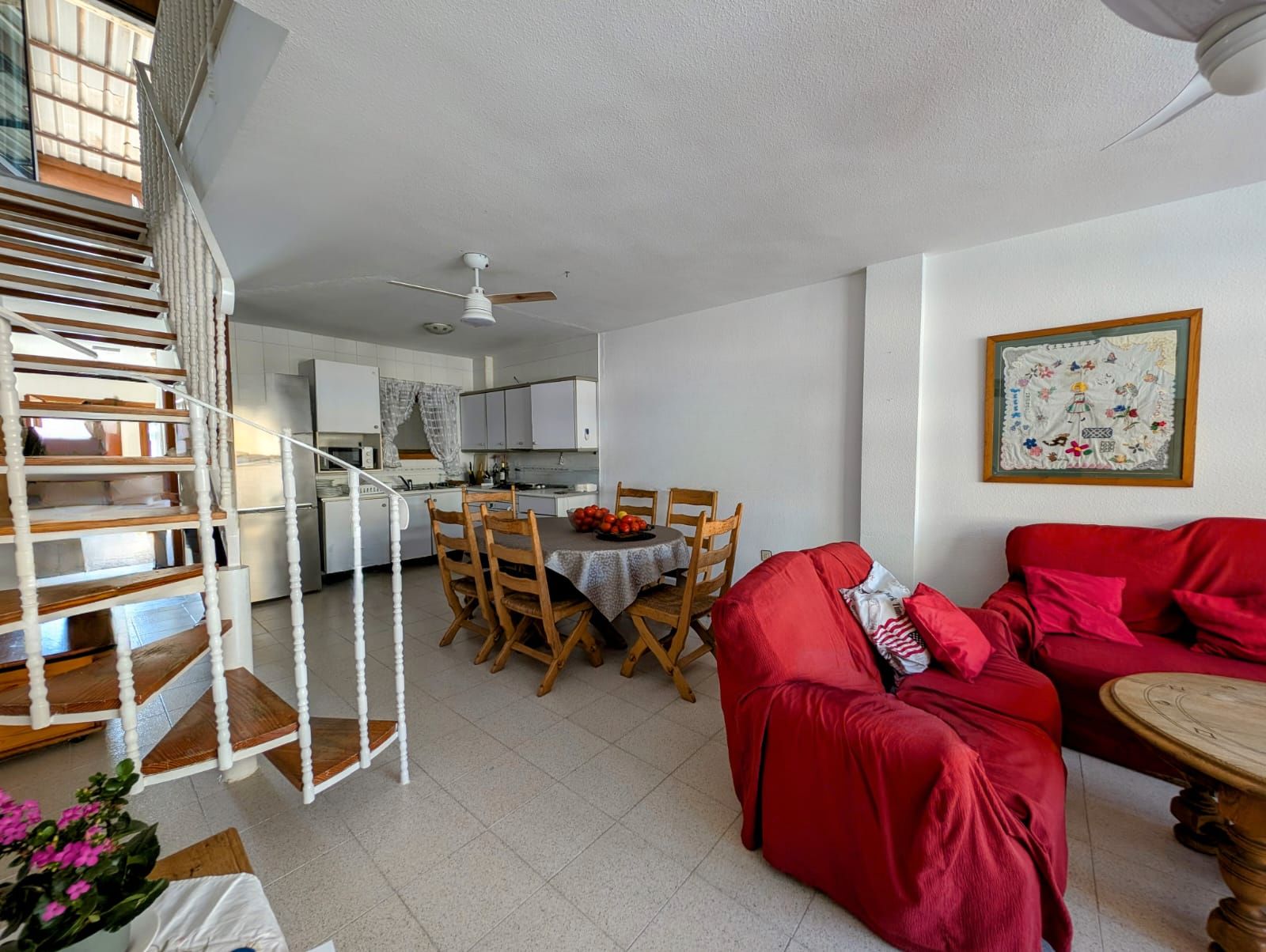 Dining room of Single-family semi-detached for sale in Roquetas de Mar  with Terrace, Furnished and Balcony