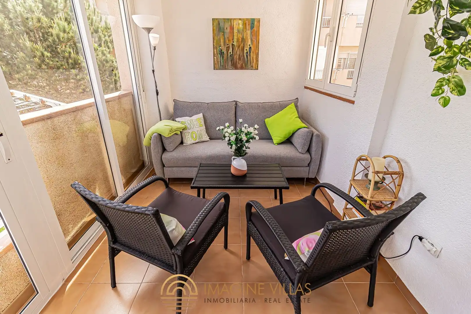 Terraza de Apartamento en venta en La Manga del Mar Menor con Amueblado y Piscina comunitaria