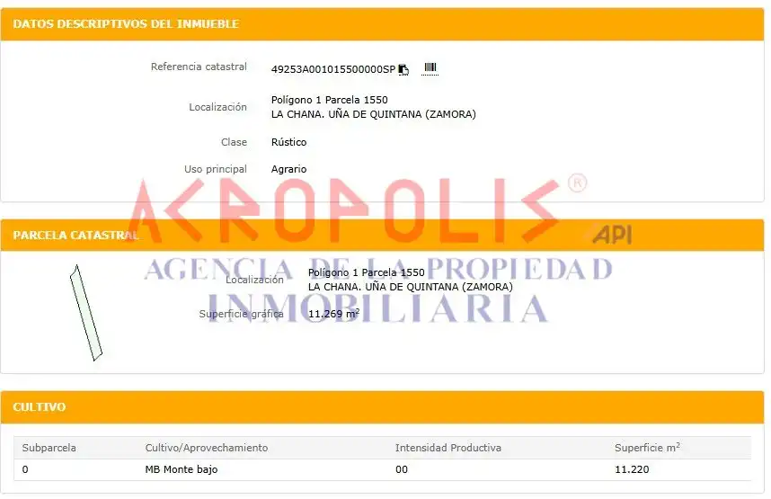 Terreno en venta en Uña de Quintana