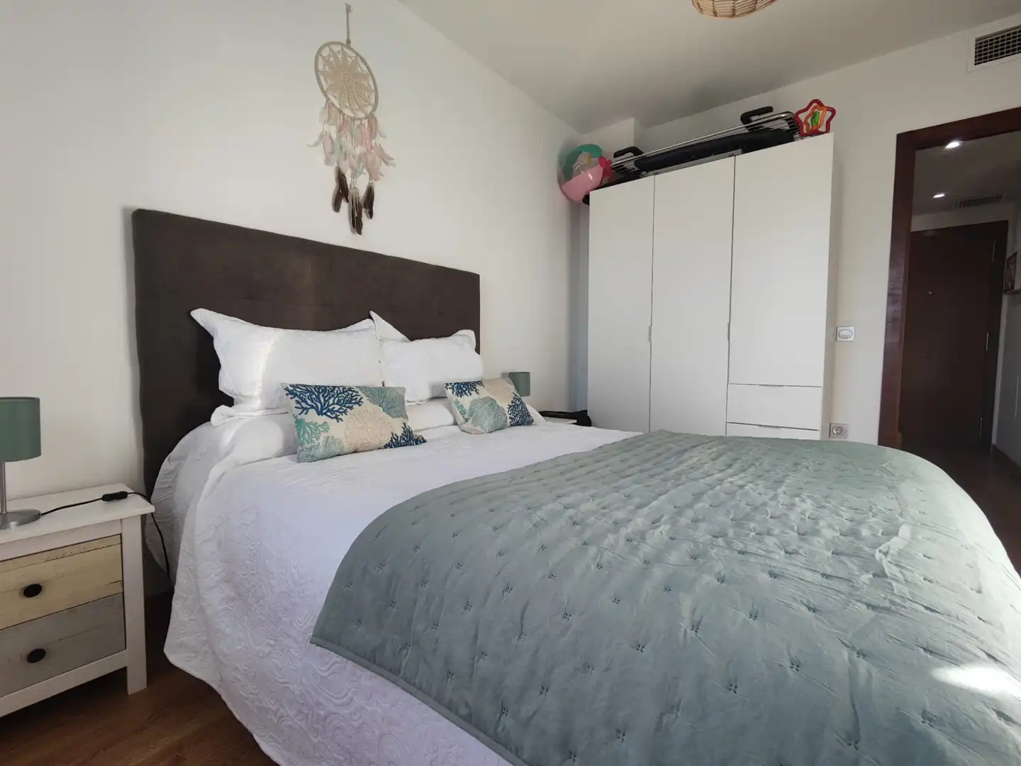 Bedroom of Flat for rent in Sant Jaume d'Enveja  with Air Conditioner, Heating and Parquet flooring