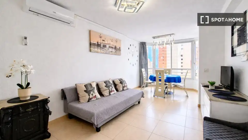 Living room of Apartments for share in Benidorm  with Air Conditioner, Terrace and Furnished