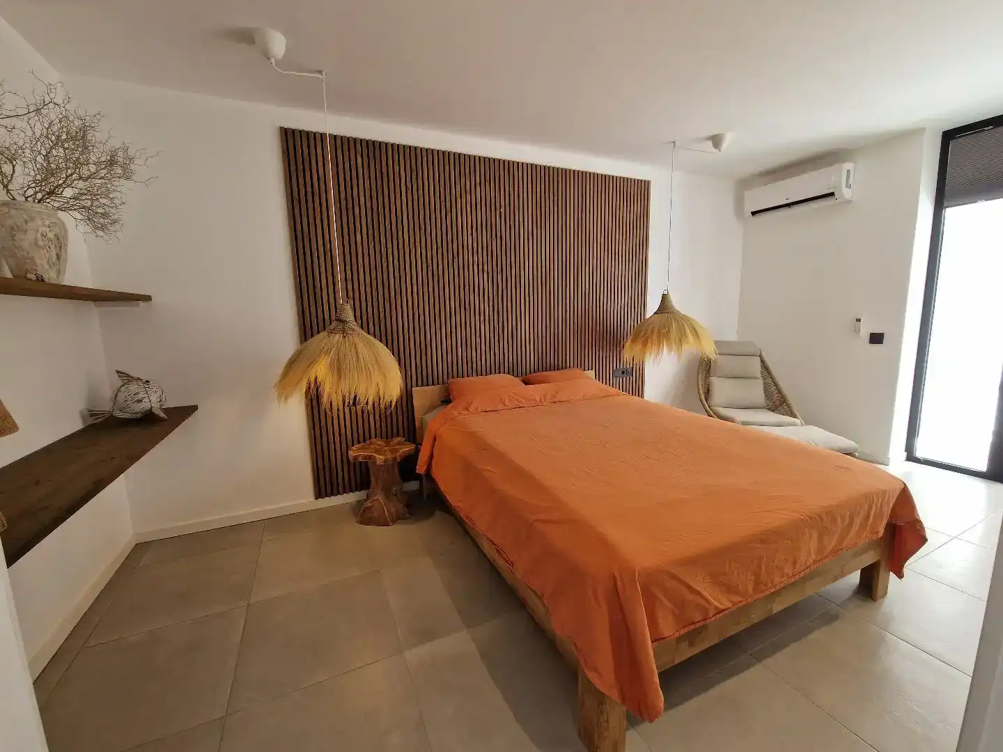 Schlafzimmer von Wohnung zum Verkauf in La Oliva mit Klimaanlage, Privatgarten und Schwimmbad