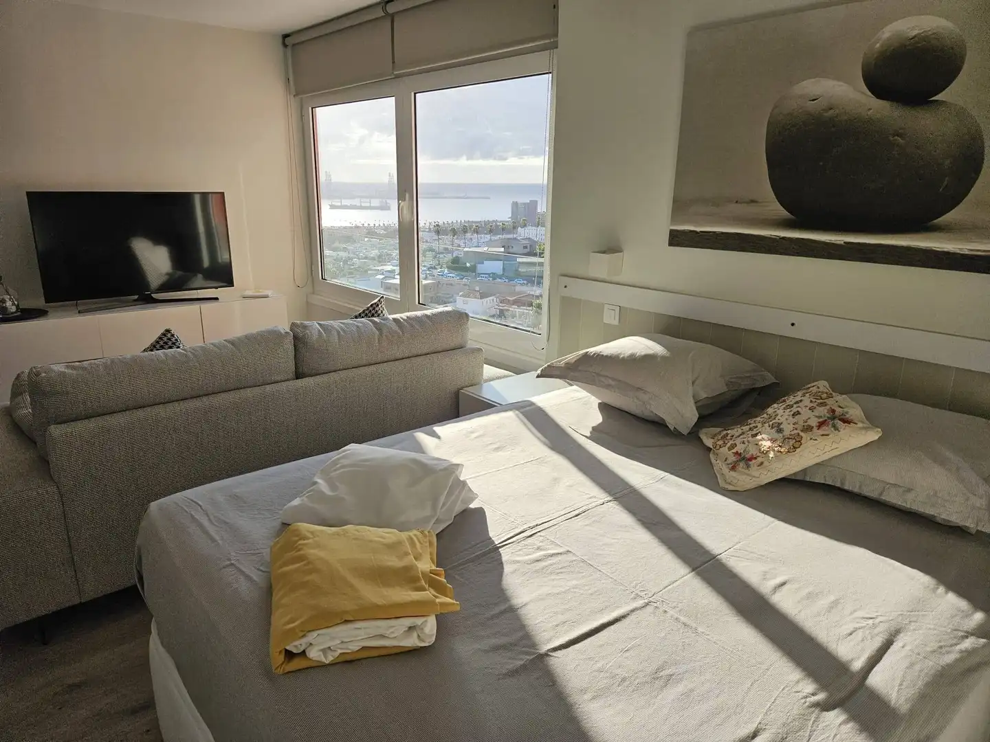 Schlafzimmer von Wohnung zur Miete in Las Palmas de Gran Canaria mit Parkett, Möbliert und Gemeinschaftspool