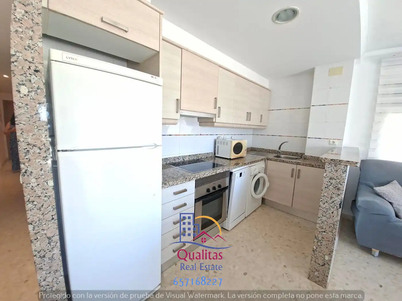 Cocina de Apartamento de alquiler en Oliva con Aire acondicionado, Calefacción y Terraza
