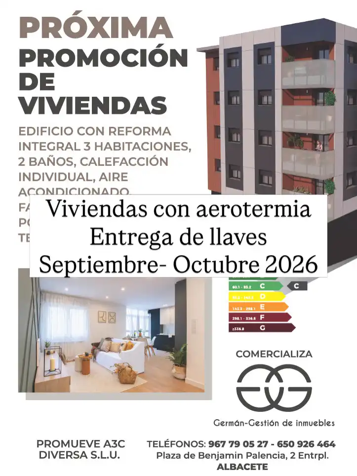Vista exterior de Piso en venta en Albacete con Aire acondicionado, Calefacción y Parquet