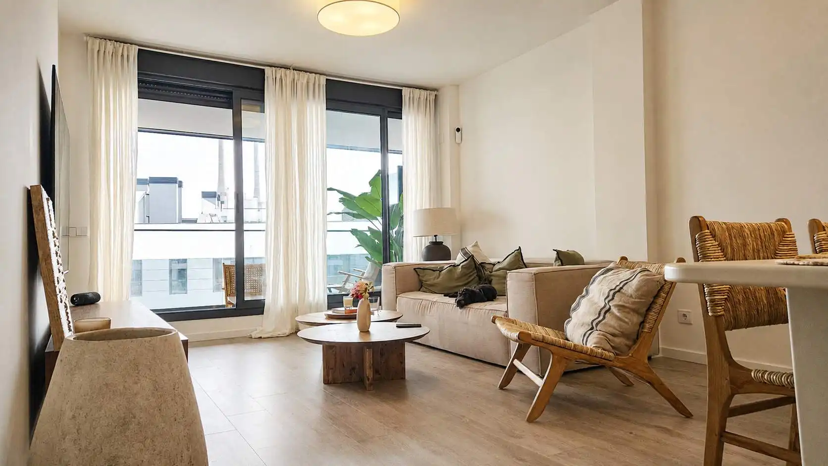 Wohnzimmer von Wohnung zur Miete in Badalona mit Klimaanlage, Terrasse und Möbliert